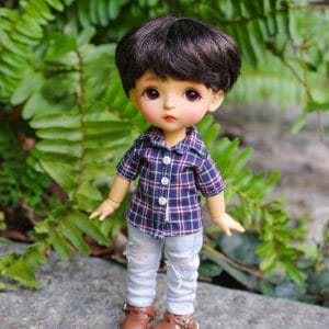 Ylang Garden Short Sleeve Shirt (Blue Plaid) 1/8