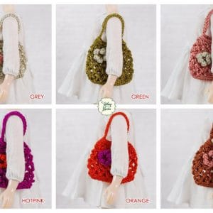 Ylang Garden Crochet Mori Mini Bag (Hot Pink)