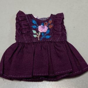 Ylang Garden Short Ruffle Embroidered Dress (Purple) 1/8