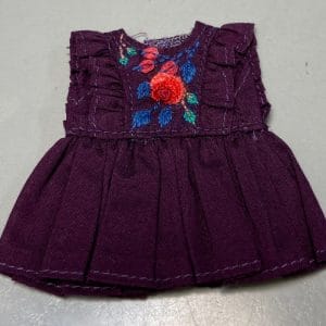 Ylang Garden Short Ruffle Embroidered Dress (Purple) 1/8