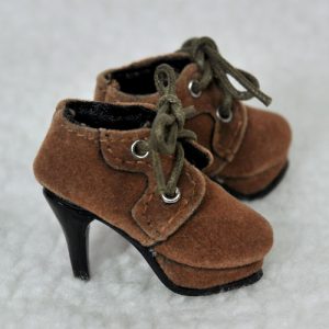 YS-275 Yo-SD Shoe: Brown Suede Lace Up Booties