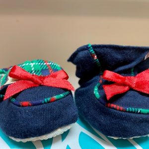 Zapf Slippers Dark Blue Plaid Fits 18-20″ (MeadowDoll)