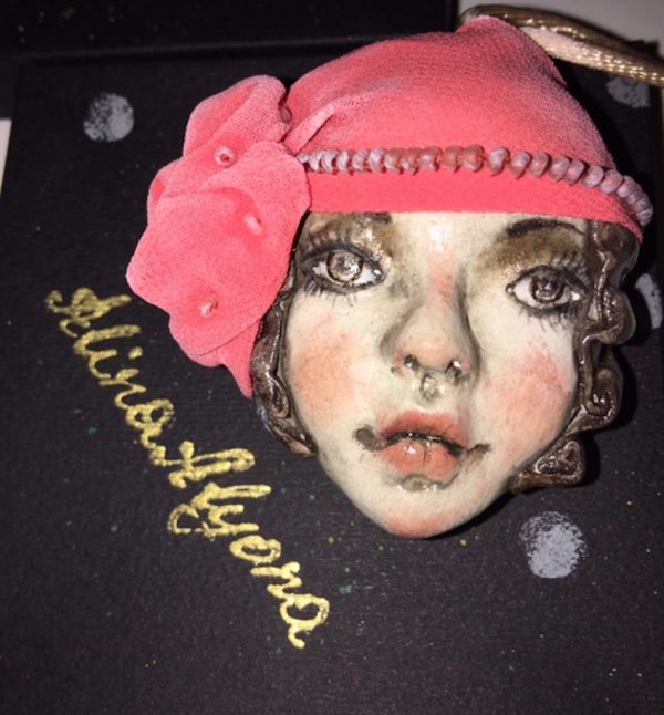 For Humans ~ Doll Pendant One of a Kind Coral 2.5" AlinaAlyona