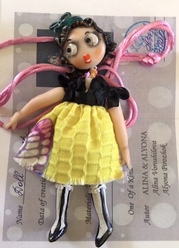 For Humans: OOAK Brooch-Pendant doll - All hand made. 4.5"AlinaA
