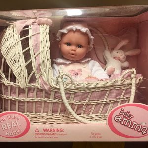 Baby Emma 16″ in Wicker Moses Basket