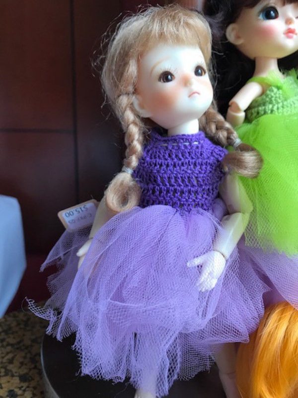 Ballerina Costume:  Purple Crochet Top w/Tutu Skirt  8"-11"