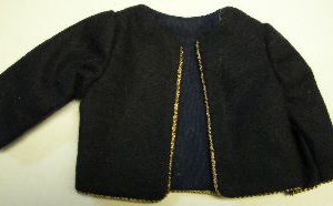 Navy Wool Coat with Gold Braiding 30cm