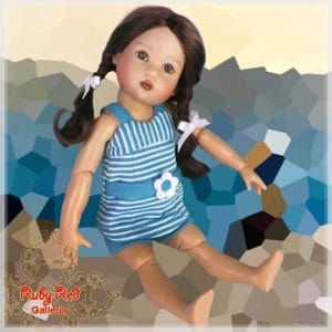 RA0063A Blue & White Swim Set for Riley & Friends (7.5″)