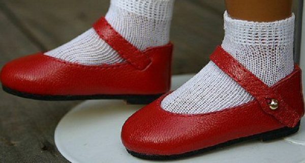 Mary Jane Leather Shoes (Red) 37N
