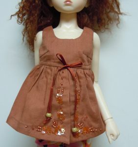 Boneka Sequined Baby Doll Top (Rust) MSD 43cm