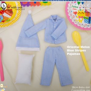 Be With You Smiling Oriental Melon  Blue Stripe PJ Set 26.5 cm,