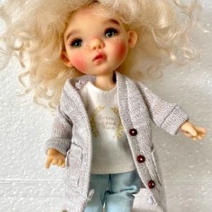 Mudoll Long Cardigan (Gray) Fits Chibbi, Lati Yellow, 1/8 BJD