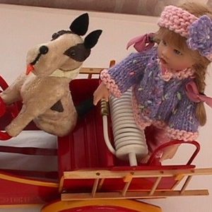 Purple and Pink Knit Sweater & Headband for Riley