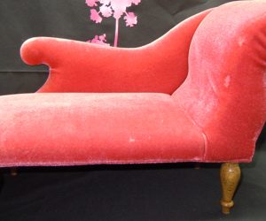 Furniture: Coral Upholstered Chaise 19″ x 11″ x 5″