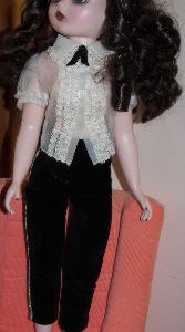 Black velvet toreador pant with gold seam braid 19