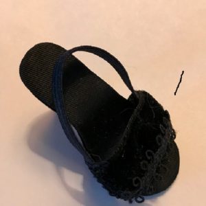 Cissy Vintage Shoe Black Velvet w/Scrolling Mint