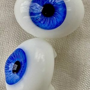 Oval Paperweight Glass Pinch Back Eyes (Dark Violet) 22mm