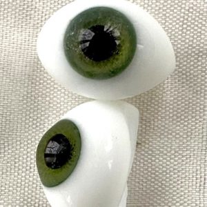 Oval Paperweight Glass Pinch Back Eyes (Green) 22mm