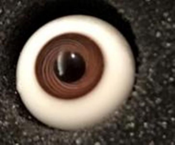 Round Glass Eyes - Flat Back Brown 10mm