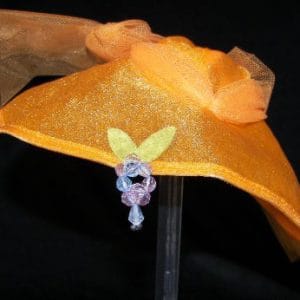 Orange Chiffon Portrait Hat (16″ Dolls)