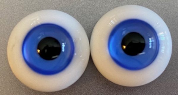 Round Flat Back Glass Eyes (Periwinkle) 16mm