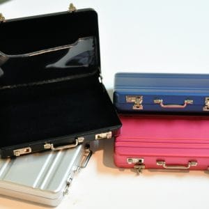 Aluminum Briefcase w/Working Latches (Metallic Red) 6″ x 3″ x 3″