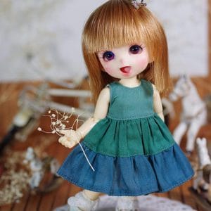 Ylang Garden Dreamy Blossom Patchwork Teal Dress Fits 1/8