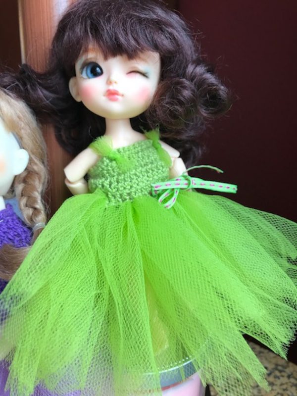 Green Crochet Top with Tulle Skirt  6" -11"