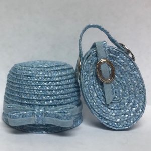 Hat & Purse Set – Artisan Created OOAK Blue (Fits Barbie/FR/Etc)
