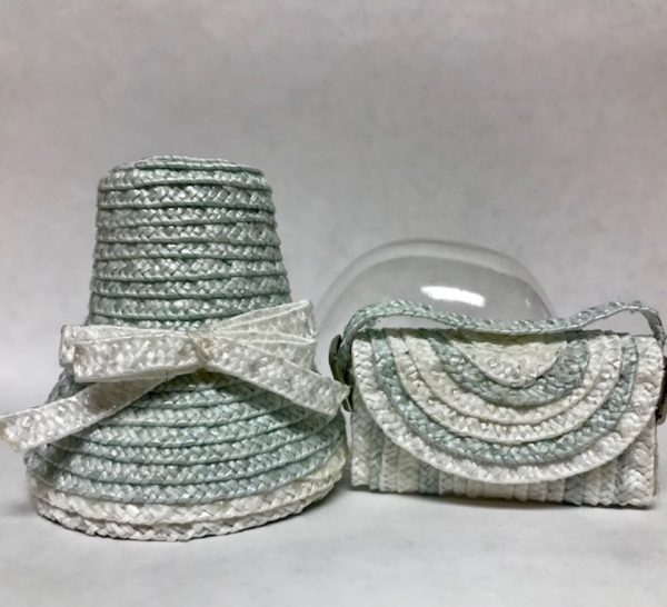 Hat & Purse Set - Artisan Created OOAK Ice Blue (Fits Barbie/FR/