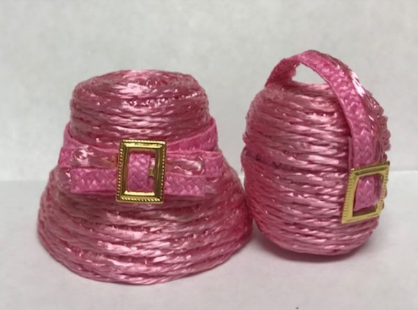 Hat & Purse Set - Artisan Created OOAK Rose (Fits Barbie/FR/Etc)