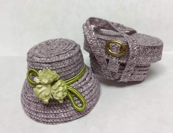 Hat & Purse Set - Artisan Created OOAK Lavender (Fits Barbie/FR/