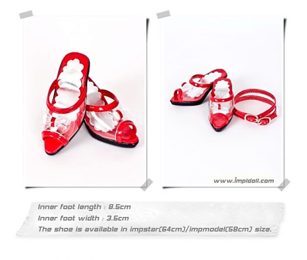 Impl Footwear - Red Open Toe Slide Heels (SD)