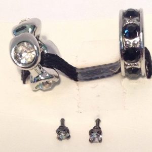 Fashion Doll Rhinestone Bracelets & Stud Earrings