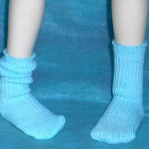Socks – Ribbed Cotton Turquoise anklets 18″ – 22″