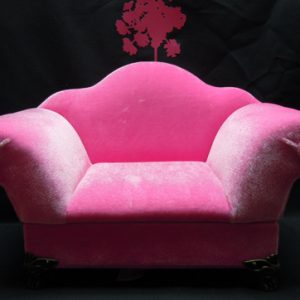 Furniture: Pink Upholstered Loveseat 14″ x 9″ x 4.5″