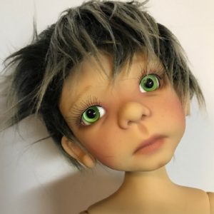 Unidoll Faux Fur Wig – gray/black  sz 9-10