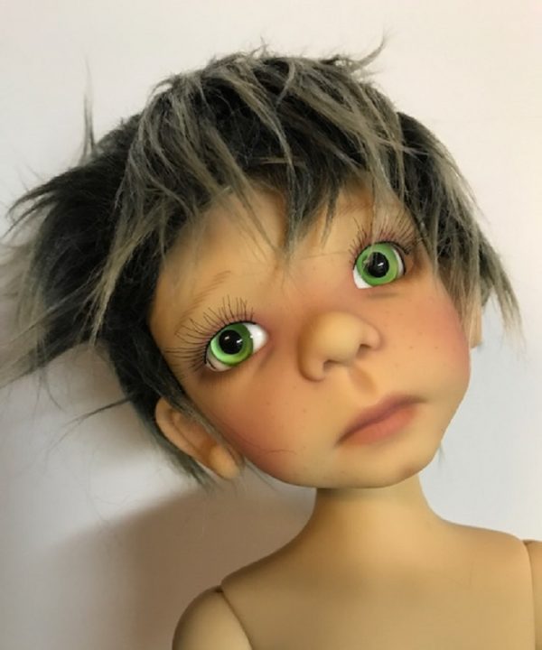 Unidoll Faux Fur Wig - gray/black  sz 9-10
