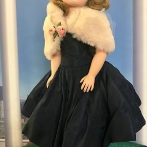 Vintage Cissy Outfit only: Midnight Blue Taffeta, cape, shoes, panty, cape, glasses