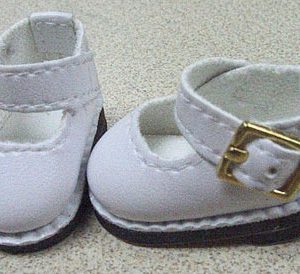105mm Mod Mary Jane Shoes (White) 105mm x 50mm