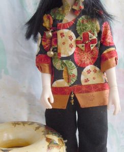 Goodreau ball jointed doll wearing One of a Kind Ensemble Traveling the Silk Road   full Set