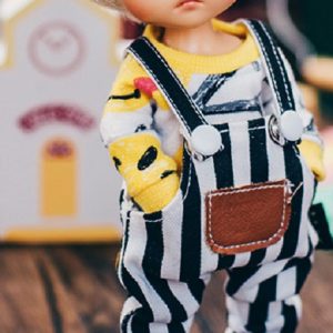 TTYA Striped Overalls (Black) Lati-Yellow