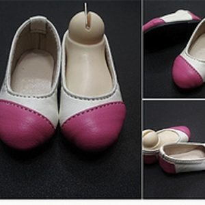 Ballerina Flats – Pink with White
