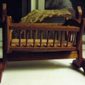 Furniture: Wooden Rocking Cradle 3.5” tall