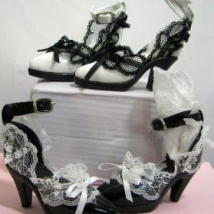 Black Patent Pumps w/White Lace (SD Size)