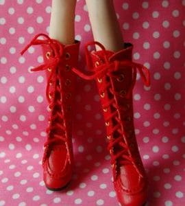 Lace-Up Boots (Red) 30mm