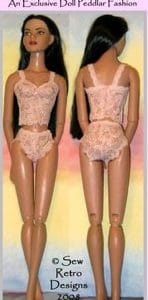 Pink stretch lace with stretch lace edging Camisole & Bikini Set