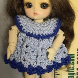 Crochet Set:  Blue & blue with bonnet