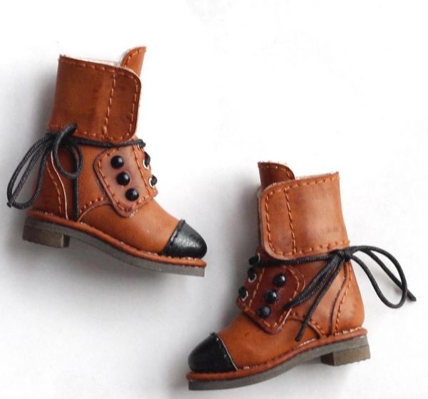 SK Pearl Ankle Boots (Vintage Brown) Fits Blythe/Pullip/Etc