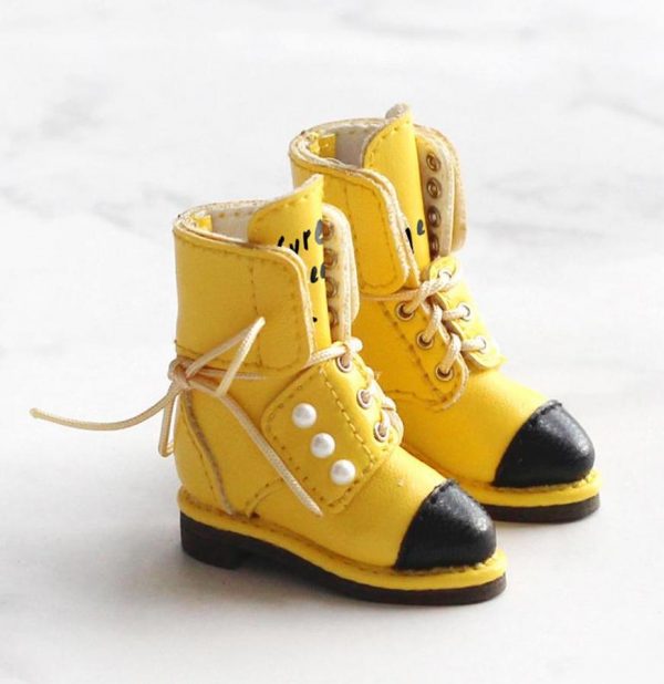 SK Pearl Ankle Boots (Yellow) Fits Lati Yellow/Blythe/Pullip/Etc